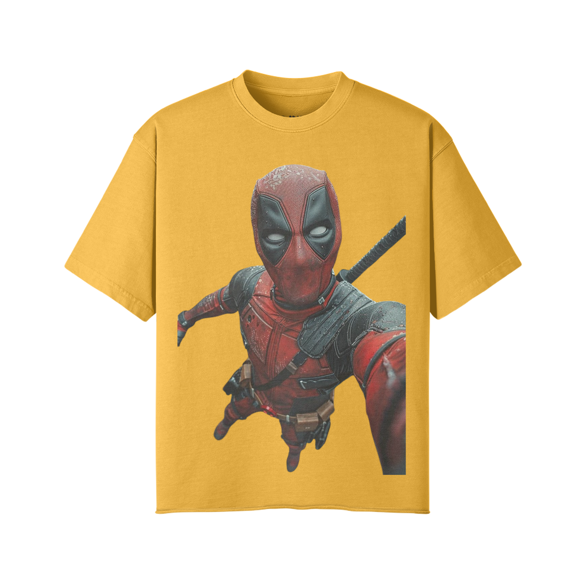 Deadpool 260GSM Unisex Faded Raw Hem T-shirt