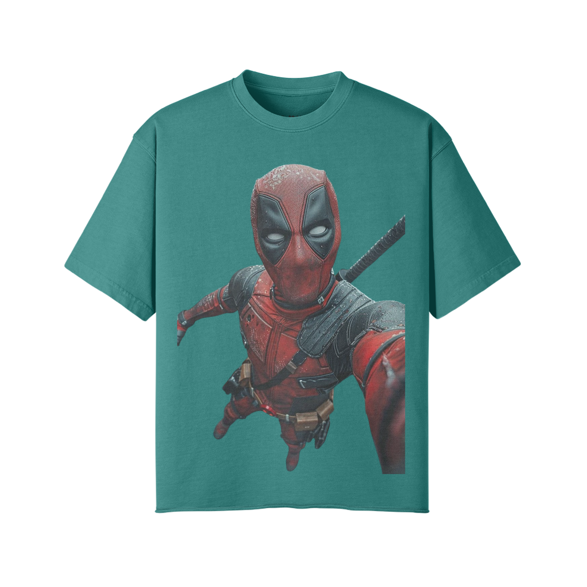 Deadpool 260GSM Unisex Faded Raw Hem T-shirt