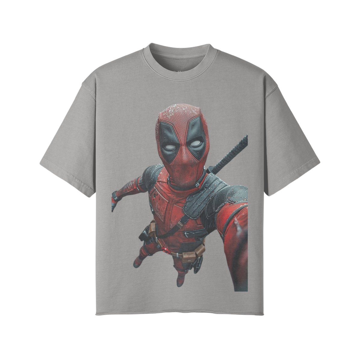 Deadpool 260GSM Unisex Faded Raw Hem T-shirt