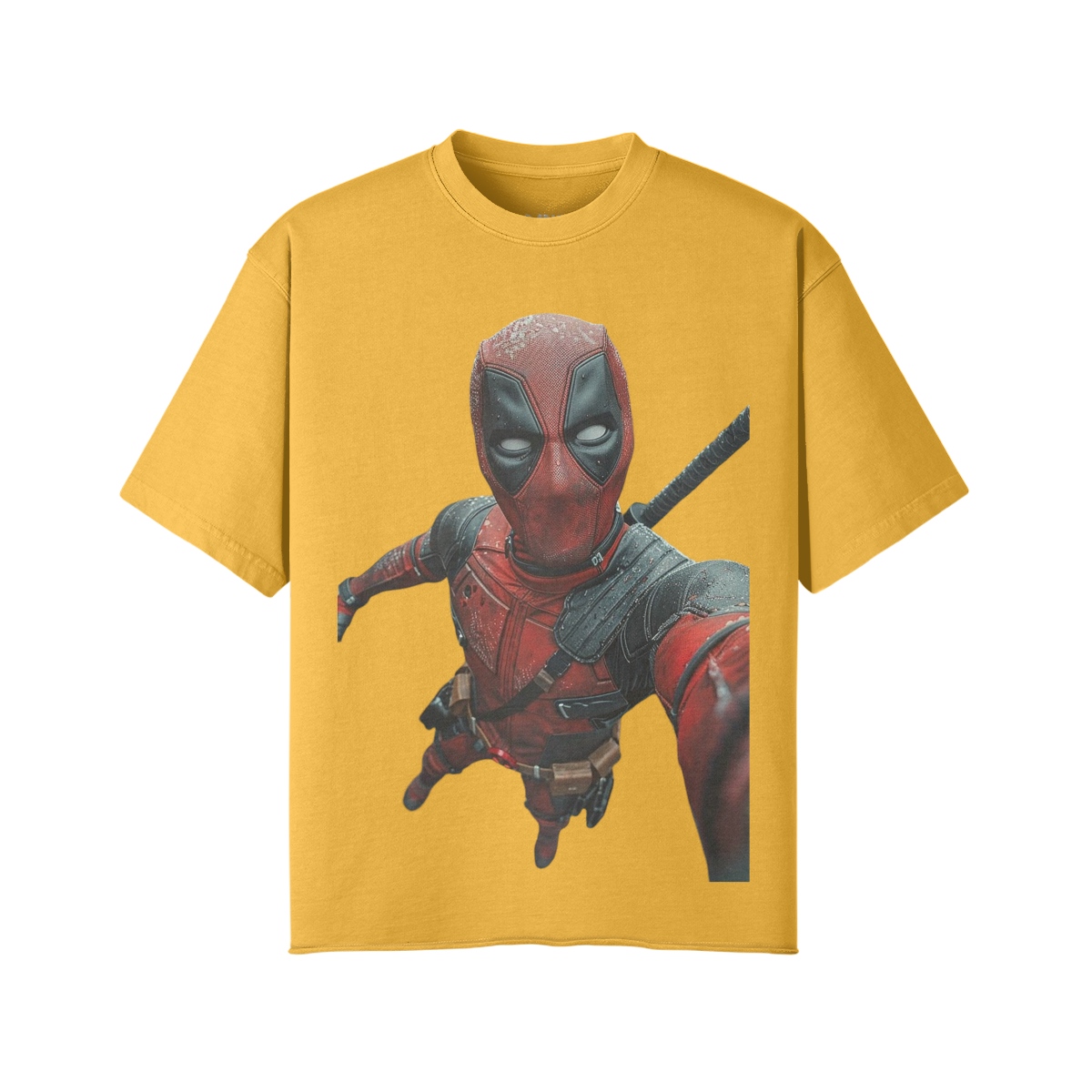 Deadpool 260GSM Unisex Faded Raw Hem T-shirt