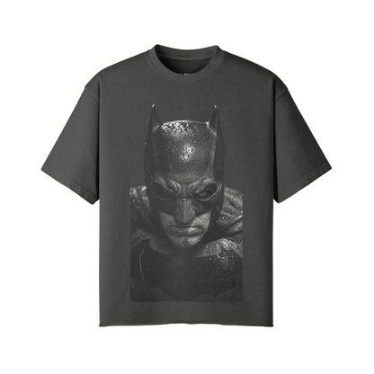 Batman 260GSM Unisex Faded Raw Hem T-shirt